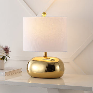 Calix 20" Mid-Century Glam Ceramic/Iron LED Table Lamp - JONATHAN Y